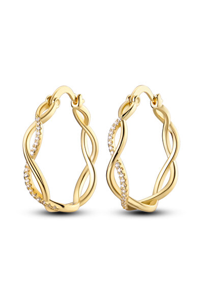 Choice3 KTE092-GD 925 Sterling Silver Earrings Gold Series U-shape Hoop Earri...