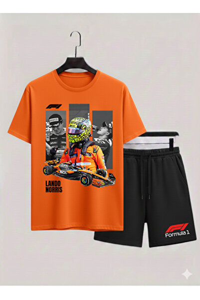 MAGORS طقم تي شيرت وشورت للأطفال مطبوع عليه LANDO NORRIS مصنوع من القطن بنسبة...