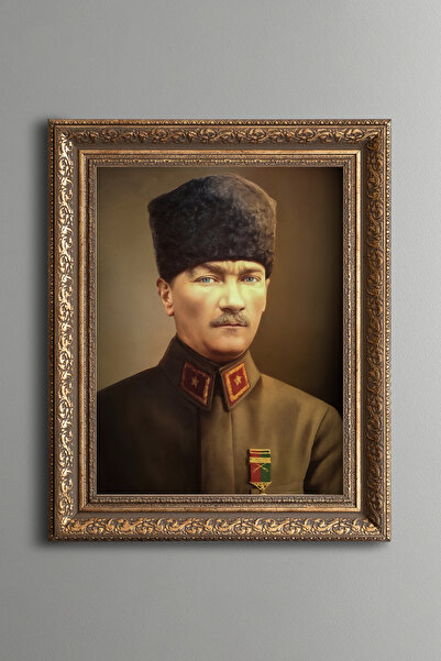 epiqart Mustafa Kemal Atatürk - Vintage Patterned Painting - Thick Model