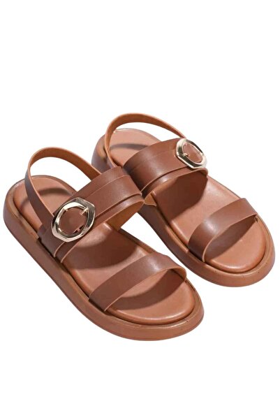 Barinoska Women's 2 cm Heeled Summer Comfortable Sandals with Buckle Double S...