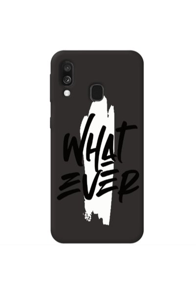 Other Samsung A40 What Ever Black Colored Silicone TPU Θήκη