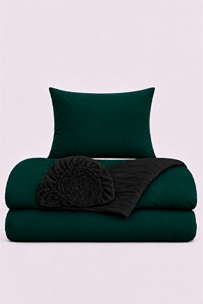 İQON Elastic Sheet Duvet Cover Set Single Size Outlt1 Mltry-Syhı