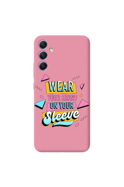 Other Samsung A34 Wear Your Heart Pink Colored Silicone TPU Θήκη