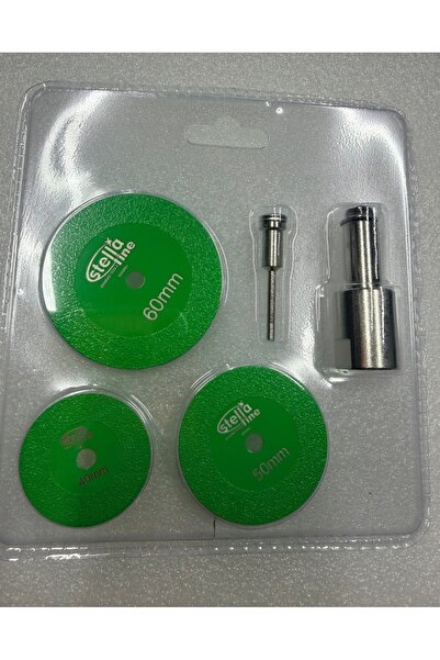 STELLA LİNE Stella yeşil mini hassas kesici set dekton porselen cam kesici 40-50-60mm kesici 3mm ve m14 adaptör ile set