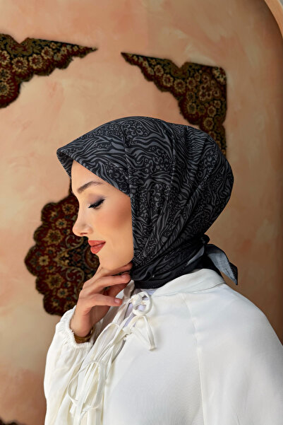 KUQOS وشاح نسائي ناعم منقوش بالفسيفساء مقاس 90x90 ذو ملمس ناعم وحجاب نسائي