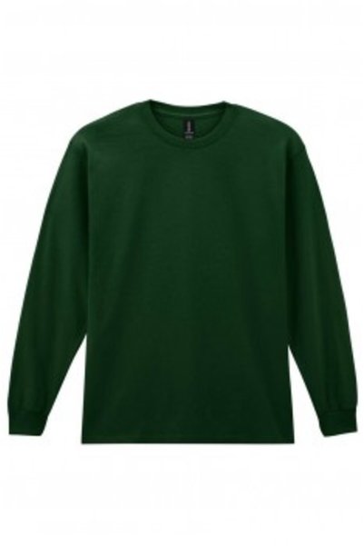 GILDAN Tricou unisex cu mânecă lungă, 100% bumbac, GI 2400 Ultra Cotton, Verde Pădure