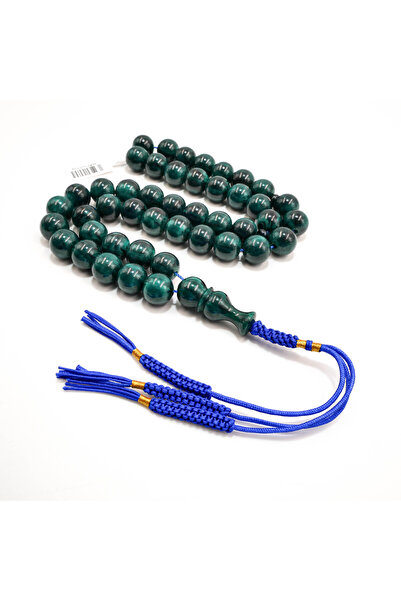 Generic Emerald Musk Rosary 45 Beads 13mm Deep Emerald Green Beads 66g with B...
