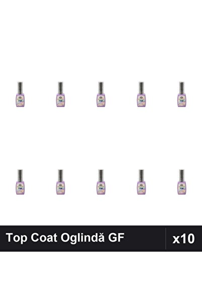 global fashion Set 10 Top Coat Efect Oglindă TOP SHINE 12ml Nr.01-12 Manichiură