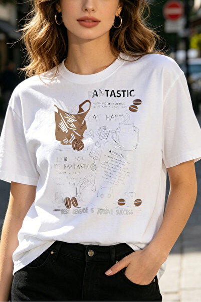 Fleck Womens T Shirts Fantastic Coffee Art Print Casual Graphic Tee Fashion S...