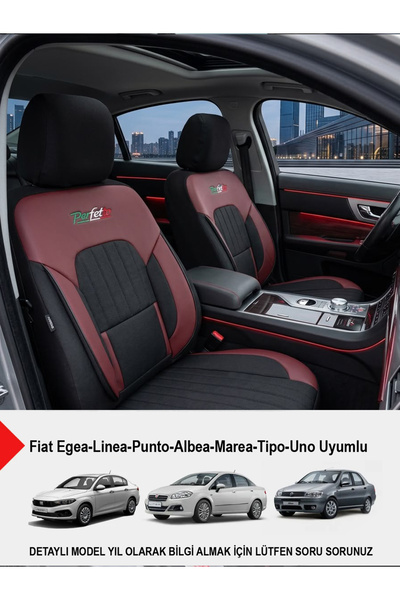 GM-DESIGN Perfetto Series Luxury Linen Car Seat Cover - (Fi̇at Egea-Linea-Pun...