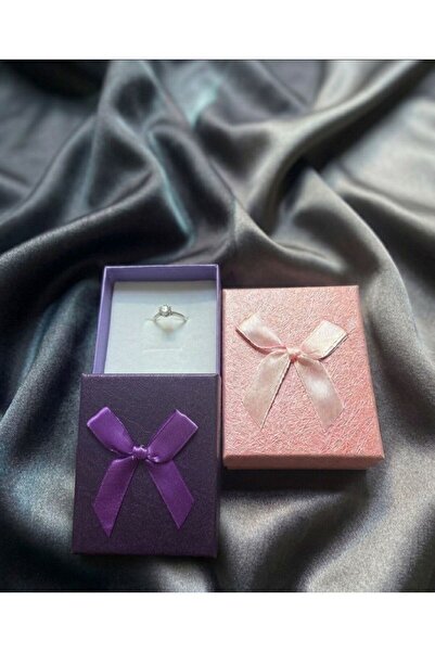 e Erta 7cm x 9cm Mor - Pembe 2'li Mini Takı Kutusu Kolye & Küpe &Yüzük Kutusu