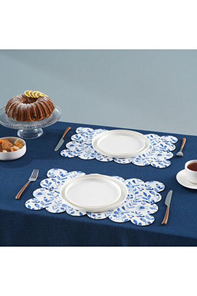 Karaca Home Petra Patterned Amerikan Servisi 2'li Set Mavi Beyaz