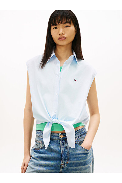 Tommy Hilfiger Kadın Tie Front Poplin Gömlek