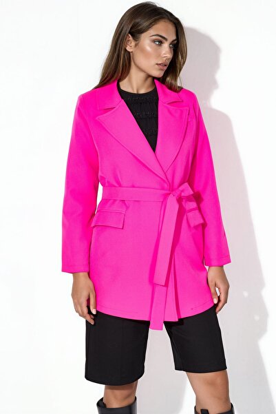 Hiccup Msn Short Belted Shawl Collar Blazer