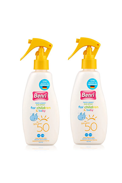Benri Yüksek Korumalı Çocuk & Bebek için Güneş Kremi Spreyi 50SPF 150 ml