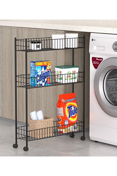 Empressco Tekerlekli Raf Ünitesi 3 Katlı Mutfak Rafı Banyo Rafı Banyo Düzenle...