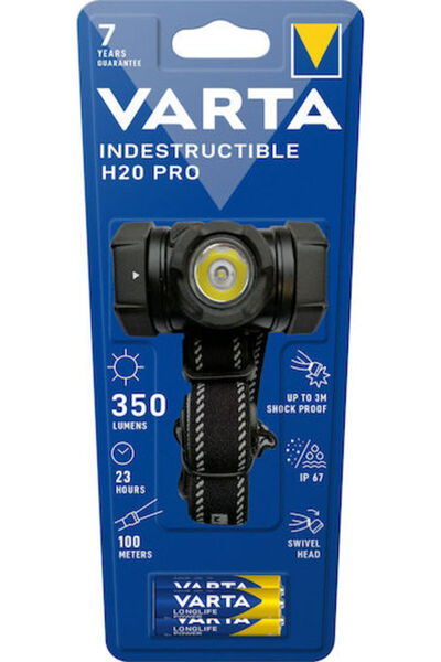 Varta Φακός κεφαλής LED IP67 με Μέγιστη Φωτεινότητα 350lm Άφθαρτος H20 Pro 10...