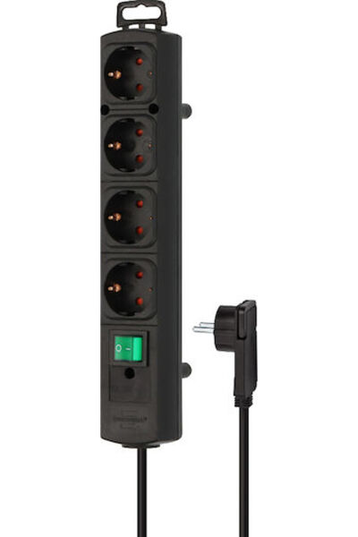 Brennenstuhl Πολύπριζο 4 θέσεων με USB-A, διακόπτη και καλώδιο 2μ. Κωδικός: 1...