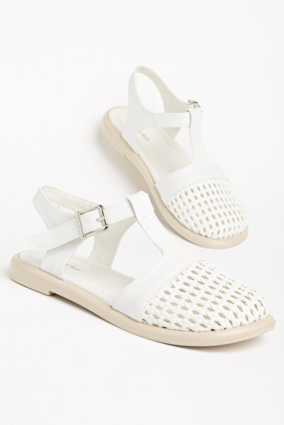 SNİCKER Straw Patterned Poly Sole Sandals Women's Shoes Violet