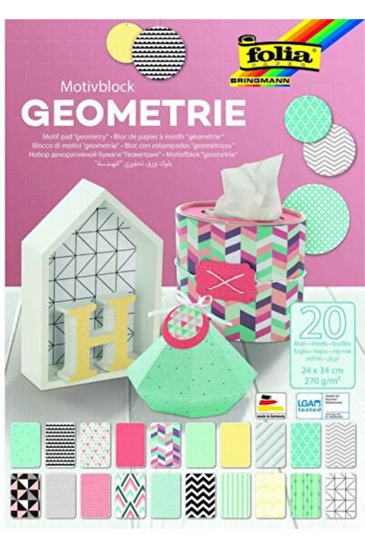 Folia Χαρτόνι Γεωμετρικών Σχημάτων 20 Φύλλα 24x34εκ.