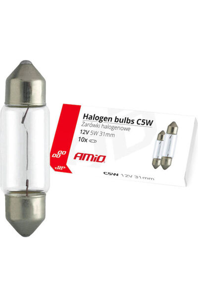 AMIO Λάμπες Αυτοκινήτου C5W Αλογόνου 12V 5W 10 τεμάχια