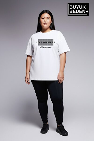 Superlife تي شيرت نسائي كبير الحجم مطبوع عليه لوس أنجلوس 3xl-6xl برقبة دائرية...
