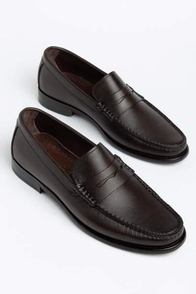 Dilimler Ayakkabı Genuine Leather Men's Classic Shoes Brown College Model Jur...