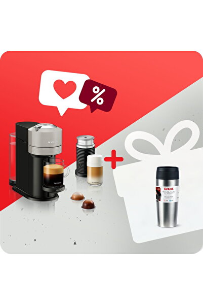 TEFAL Pachet Promo Cafetiera Capsule Nespresso Vertuo Next, 1500W, 19 Bar, 1....