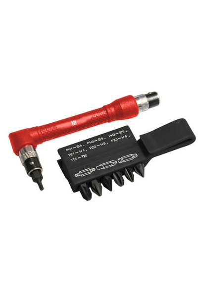 OEM Set șurubelniță dublă unghi 90° + biți Meister 1/4", 115mm, 8 piese