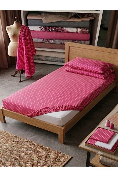 Ercahome tekstil Elastic Ranforce Fabric Pillowed Bed Sheet/ Pink 100X 200