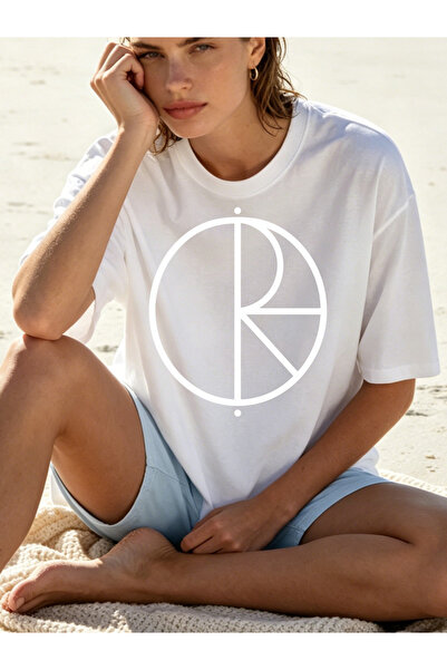 Fleck Womens T Shirts Geometric Logo Design Minimalist Style Casual Wear
