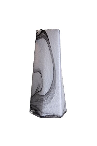 OEM Vază Pictată Sticlă Alb 28 cm