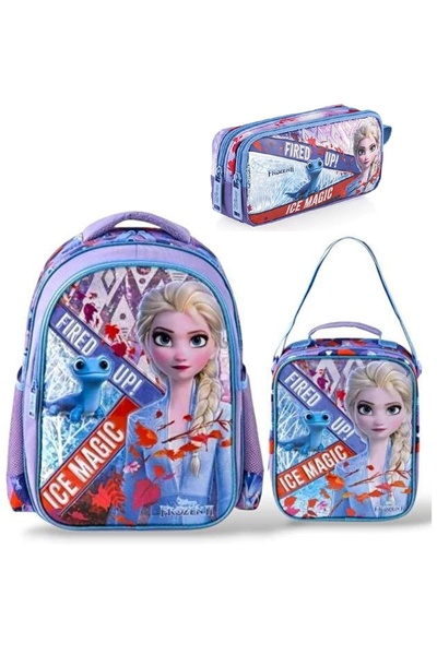 Frozen 3-Piece Salto Ice Magic Licensed Primary School Bag Set Purple