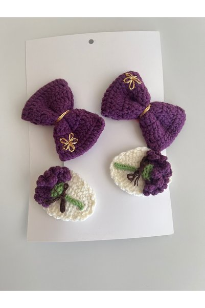 FLY LIFE Girl's Knitted Snap Buckle Set (4 Pieces)