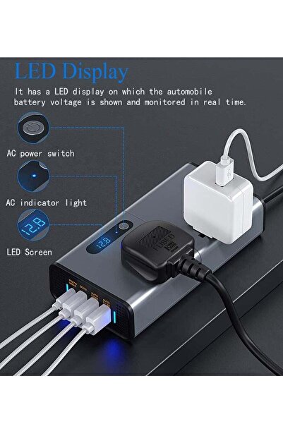 ELTRAZONE Versatile 200W Car Inverter: Efficient Charging for Cars, SUVs & Tr...