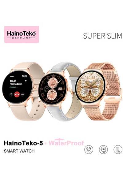 HAINOTEKO Super Slim Smart Watch for Ladies, Round AMOLED Display, Waterproof...