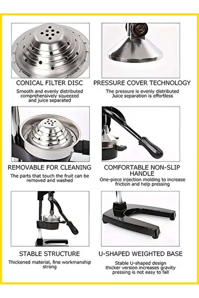 Generic Professional Manual Citrus Juicer with Lever – Easy Juice Extraction ...