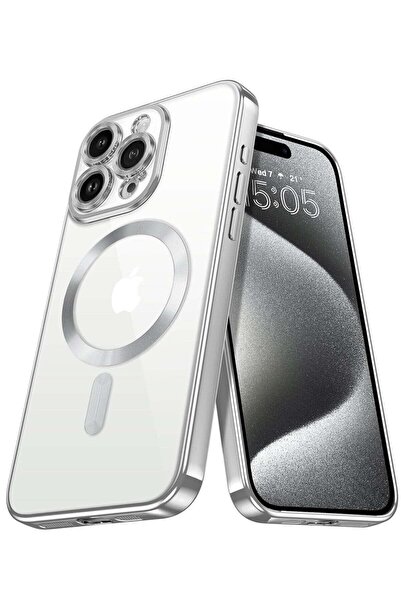 ELTRAZONE iPhone 15 Pro Magnetic Clear Case – Transparent Electroplated Desig...