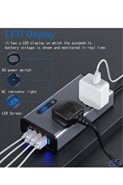 ELTRAZONE Versatile 200W Car Inverter: Efficient Charging for Cars, SUVs, and...