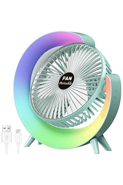 Primo Plus S14 Portable Colorful Desktop Fan, G-Shaped Quiet USB Table Fan wi...