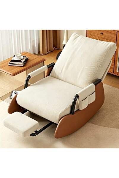 VmaxVision Rocking Chair , Upholstered Glider Rocking Chair with Footrest, Si...