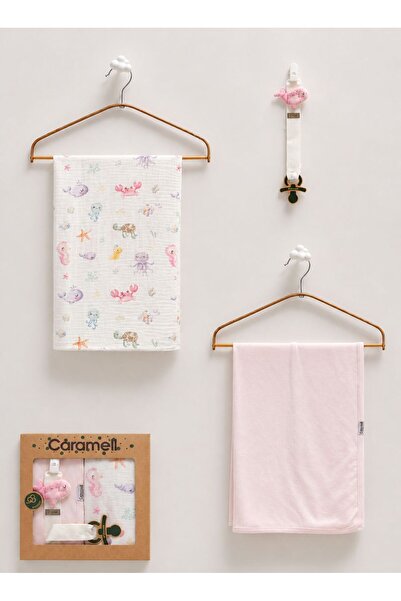 Caramell KUTULU 3'LÜ SET-İKİLİ 80*85 BATTANİYE,EMZİK ASKISI