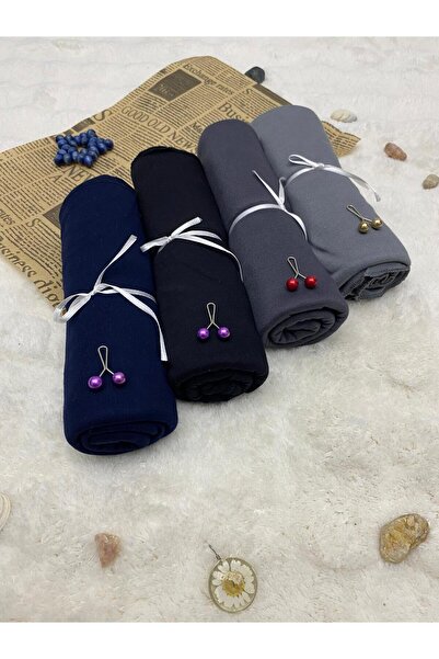 ALTIN DİKİŞ Combed Cotton Shawl Set of 4 Soft Textured Jersey Combed Cotton S...