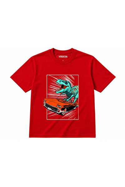 VODEXA Unisex Oversize T-Shirt Dino Printed 100% Cotton T-Shirt Comfortable Fit