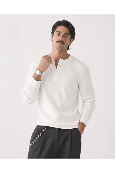 Loftpace Uzun kollu henley slim fit tişört