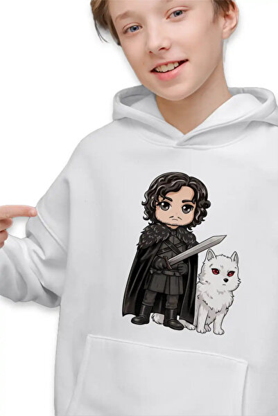 OEM Hanorac Copii Baieti Game of Thrones Jon Snow Ghost Wolf