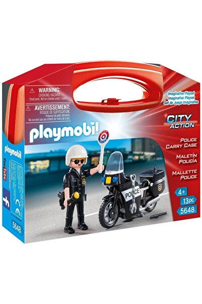 Playmobil Αστυνομικός με βαλίτσα και μοτοσικλέτα (5648)