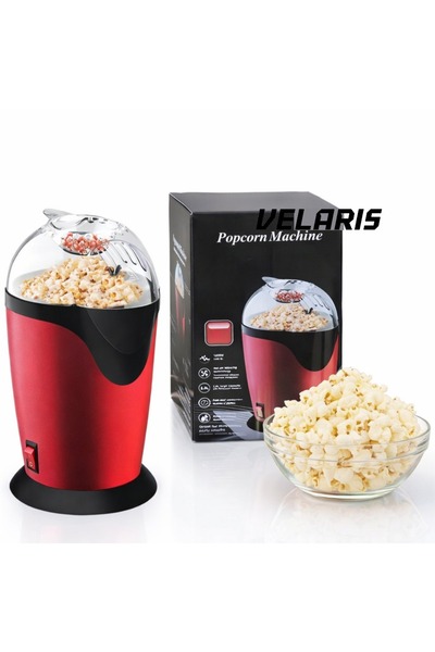 Velaris Aparat de făcut popcorn, 1200W, capacitate 2.5L, fără ulei, roșu
