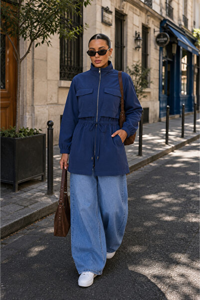 WestBound Women's Hakim Collar Waist-Tie Sports Cap Jacket