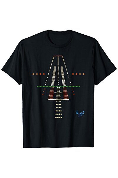 NOURAM Airport Runway Lights Instrument Pilot ILS Unisex Casual Crew Neck Out...
